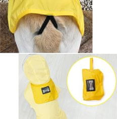 Nikcorp Vodootporna kišna kabanica za pse s kapuljačom i reflektirajućim trakama, podesiva, žuta, veličina XXL