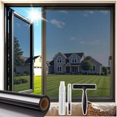 Nikcorp Zrcalna samoljepljiva folija za prozore za privatnost i UV zaštitu, srebrna, 45x400 cm, toplinska izolacija