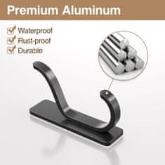 Nikcorp Set od 4 samoljepljive zidne kuke od nehrđajućeg čelika, nosivost 6 kg, crne, za kupaonicu i kuhinju