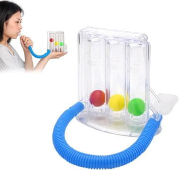 Nikcorp Trenažer disanja s 3 komore za vježbanje pluća i logopedsku terapiju, podesivi intenzitet, higijenski dizajn