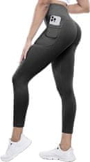 Nikcorp Ženske sportske tajice crne Push-Up visokog struka s džepovima za jogu i fitness L