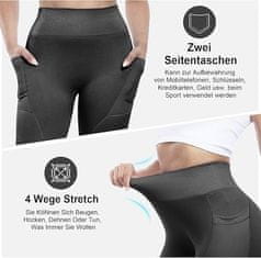 Nikcorp Ženske sportske tajice crne Push-Up visokog struka s džepovima za jogu i fitness L