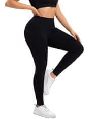 Nikcorp Ženske sportske tajice Yaavii Push-Up s visokim strukom za fitness i trčanje, crne, veličina L