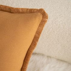 Nikcorp Set od 4 pamučne dekorativne jastučnice 65x65 cm, narančaste boje, boho stil s resicama, 100% pamuk, set za dnevni boravak