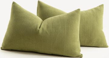 Nikcorp Set od 2 dekorativne jastučnice 60x60 cm od mekane šenil tkanine, maslinasto zelena boja, za dnevni boravak i spavaću sobu