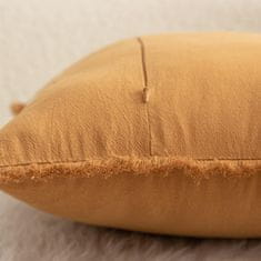 Nikcorp Set od 4 pamučne dekorativne jastučnice 65x65 cm, narančaste boje, boho stil s resicama, 100% pamuk, set za dnevni boravak