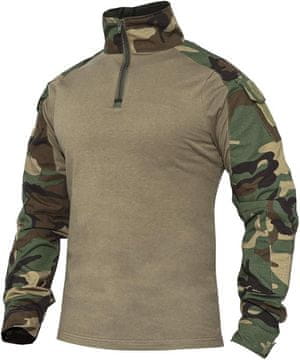 Nikcorp Muška taktička borbena košulja XKTTAC, B-Woodland kamuflaža, veličina L, prozračna i izdržljiva za outdoor i airsoft