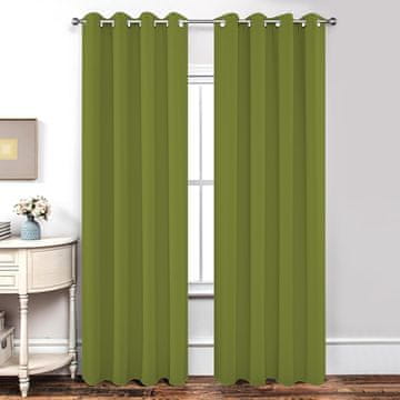 Nikcorp Joydeco termalne zavjese za zamračivanje s prstenima, set 2 komada, zelene, 140x245 cm, UV zaštita i izolacija
