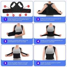 Nikcorp Korektor držanja za leđa i kralježnicu, uniseks potporni pojas s podesivim naramenicama, prozračan materijal, veličina M