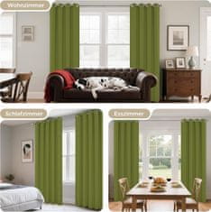 Nikcorp Joydeco termalne zavjese za zamračivanje s prstenima, set 2 komada, zelene, 140x245 cm, UV zaštita i izolacija