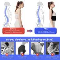 Nikcorp Korektor držanja za leđa i kralježnicu, uniseks potporni pojas s podesivim naramenicama, prozračan materijal, veličina M