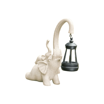 Nikcorp Vrtna solarna figura slona s LED lampionom, otporna smola, dekoracija za vrt i terasu, automatsko paljenje