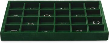 Nikcorp Baršunasti organizator za nakit s 24 pretinca, ladica za izlaganje nakita 35x24 cm, tamnozelena