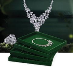 Nikcorp Baršunasti organizator za nakit s 24 pretinca, ladica za izlaganje nakita 35x24 cm, tamnozelena