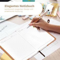 Nikcorp Bilježnica A5 od umjetne kože s tvrdim uvezom i olovkom, 192 stranice, smeđa