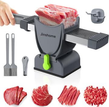 Nikcorp Ručna rezačica za svježe meso, govedinu i svinjetinu, oštro sječivo za precizno rezanje, ergonomska ručka, idealno za BBQ