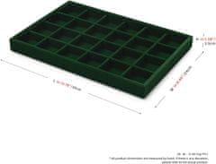 Nikcorp Baršunasti organizator za nakit s 24 pretinca, ladica za izlaganje nakita 35x24 cm, tamnozelena