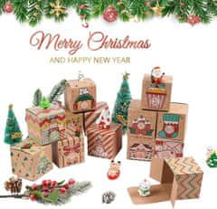 Nikcorp Adventski kalendar za punjenje, 24 kutije za odbrojavanje do Božića, DIY set za slatkiše i poklone, kartonski, 7x7x7 cm