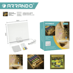 Arrango LED svjetleća akrilna ploča 20x20cm Crtanje Brisanje
