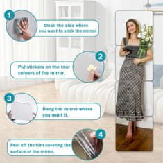 Nikcorp Set od 4 samoljepljiva akrilna ogledala 20x20 cm, debljina 3 mm, zidne naljepnice s efektom zrcala za dekoraciju doma