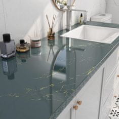 Nikcorp Samoljepljiva folija za namještaj i radne ploče, efekt mramora, sivo-zelena, 30 cm x 5 m, vodootporna PVC dekoracija