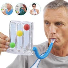 Nikcorp Trenažer disanja s 3 komore za vježbanje pluća i logopedsku terapiju, podesivi intenzitet, higijenski dizajn