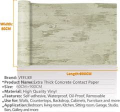 Nikcorp Samoljepljiva tapeta imitacija betona siva zidna folija za namještaj i zidove 60x900 cm PVC periva i vodootporna