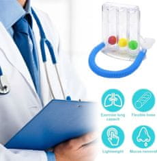 Nikcorp Trenažer disanja s 3 komore za vježbanje pluća i logopedsku terapiju, podesivi intenzitet, higijenski dizajn