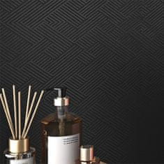 Nikcorp Samoljepljiva vodootporna tapeta za namještaj geometrijski uzorak crna 40cm x 2m vinilna folija za kuhinju i ormariće