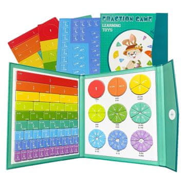 JOJOY® Magnetski set za učenje razlomaka, edukativni krugovi i pravokutnici, šareni magneti | JOJNUMERI