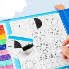 JOJOY® Magnetski set za učenje razlomaka, edukativni krugovi i pravokutnici, šareni magneti | JOJNUMERI