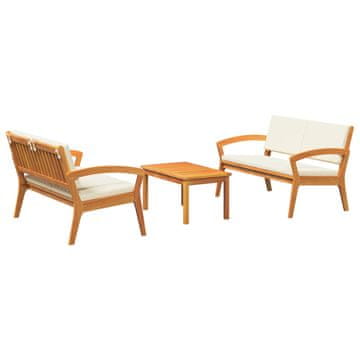 Vidaxl Bistro set s jastukom 3 szt. Smeđa Poliester