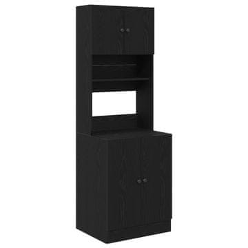 Vidaxl Kuhinjski bufet s policom 2 pcs Crni hrast 60 x 50 x 180 cm