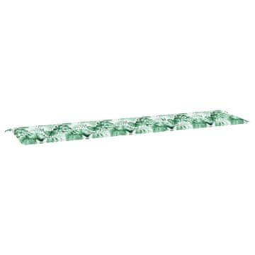 Vidaxl Jastučić za klupu Uzorak lista 200 x 50 x 3 cm Oxford tkanina