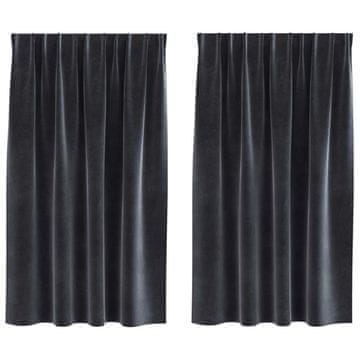 Vidaxl Zavjese za zamračivanje 2 pcs Tamno siva 140 x 140 cm Baršun