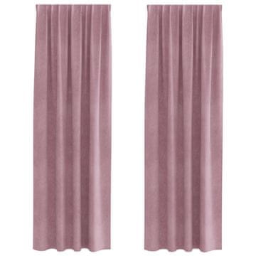 Vidaxl Zavjese za zamračivanje 2 pcs Tamno ružičasta 140 x 245 cm