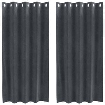 Vidaxl Zavjese za zamračivanje 2 pcs Svijetlo siva 140 x 175 cm Baršun