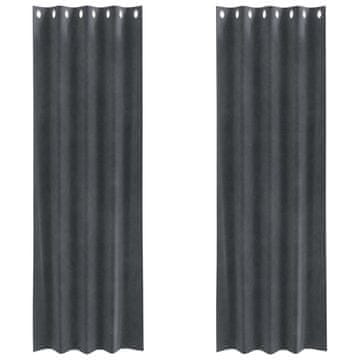 Vidaxl Zavjese za zamračivanje 2 pcs Svijetlo siva 140 x 245 cm Baršun