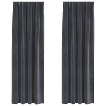 Vidaxl Zavjese za zamračivanje 2 pcs Svijetlo siva 140 x 245 cm Baršun