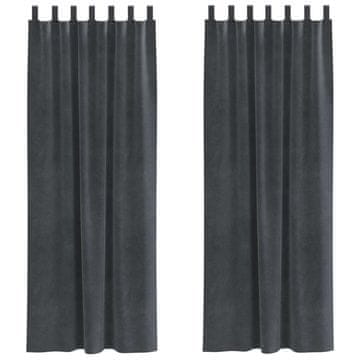 Vidaxl Zavjese za zamračivanje 2 pcs Svijetlo siva 140 x 245 cm Baršun