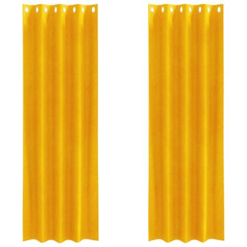 Vidaxl Zavjese za zamračivanje 2 pcs Žuta 140 x 225 cm Baršun