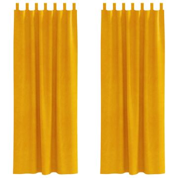 Vidaxl Zavjese za zamračivanje 2 pcs Žuta 140 x 225 cm Baršun