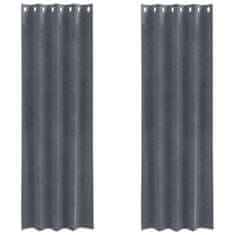 Vidaxl Zavjese za zamračivanje 2 pcs Svijetlo siva 140 x 225 cm Baršun