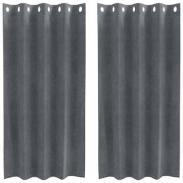 Vidaxl Zavjese za zamračivanje 2 pcs Svijetlo siva 140 x 175 cm Baršun
