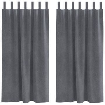 Vidaxl Zavjese za zamračivanje 2 pcs Svijetlo siva 140 x 175 cm Baršun
