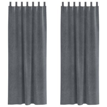 Vidaxl Zavjese za zamračivanje 2 pcs Svijetlo siva 140 x 260 cm Baršun