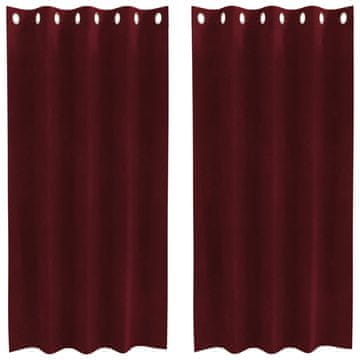 Vidaxl Zavjese za zamračivanje 2 pcs Vinska crvena 140 x 175 cm Baršun