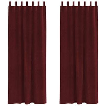 Vidaxl Zavjese za zamračivanje 2 pcs Vinska crvena 140 x 245 cm Baršun