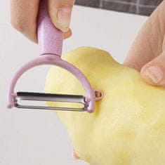 HOME & MARKER® Višenamjenski kuhinjski rezač 12-u-1, sjeckanje i ribanje, nehrđajući čelik, spremnik bez nereda | CHOPIBOX, roza