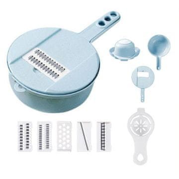 HOME & MARKER® Višenamjenski kuhinjski rezač 12-u-1, sjeckanje i ribanje, nehrđajući čelik, spremnik bez nereda | CHOPIBOX